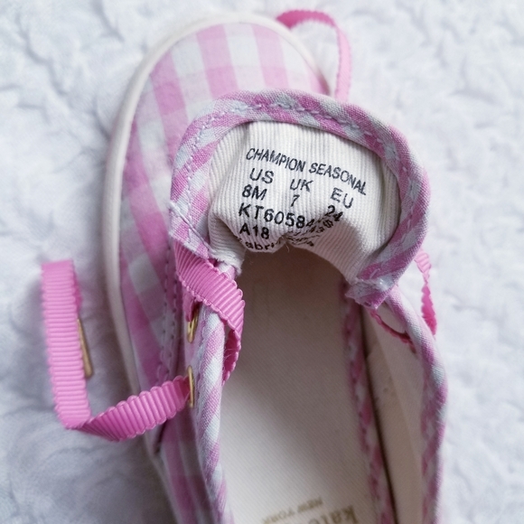 Keds x Kate Spade Champion Seasonal Pink Gingham Toddler Size 8 - Picture 4 of 7